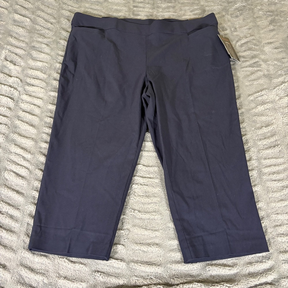 Briggs Navy Blue Comfort Waistband Cropped Dress Pants 20W 5892M32BRB NEW